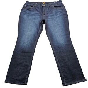 Lee Straight Mid Rise Jeans Womens 20W Dark Wash Blue Denim Casual